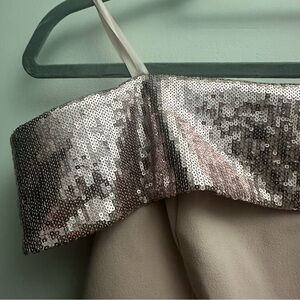 Eliza J Sequin Off-Shoulder Dress